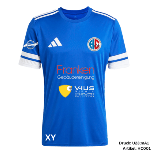 Aufwärmshirt - Adidas Herren Kurzarm Trikot Squadra 25 blau-weiß (JG5826)