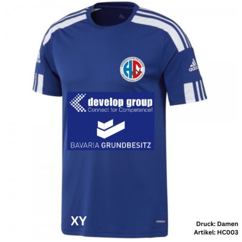 Aufwärmshirt - Adidas Damen Kurzarm Trikot Squadra 21 blau-weiß (gk9150)