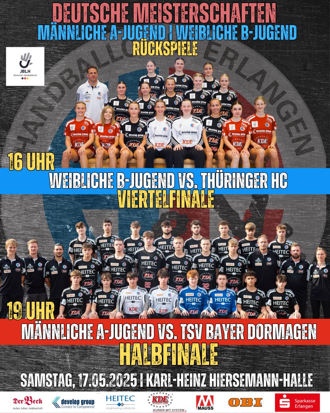 1/2 Finale dt. Meisterschaft Rückspiel mA1 Jugend, 1/4 Final Spiel wB- Jugend